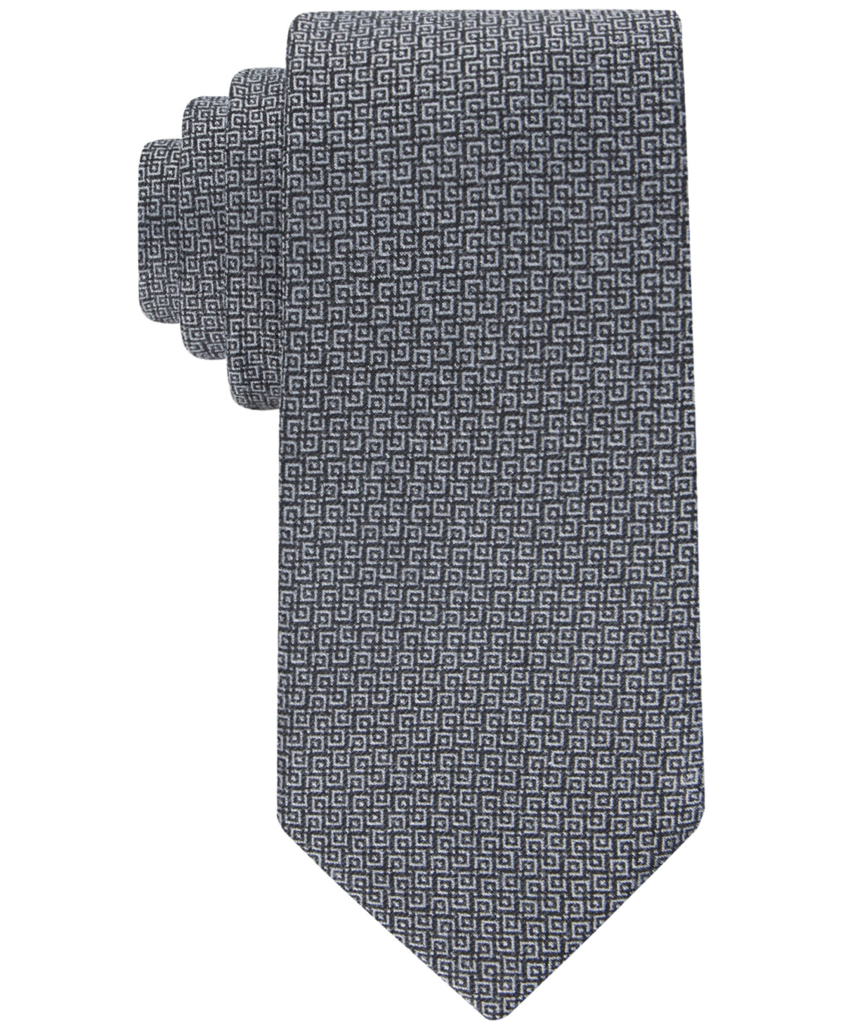 Calvin Klein Mens Tie Necktie One Size Green Geometric