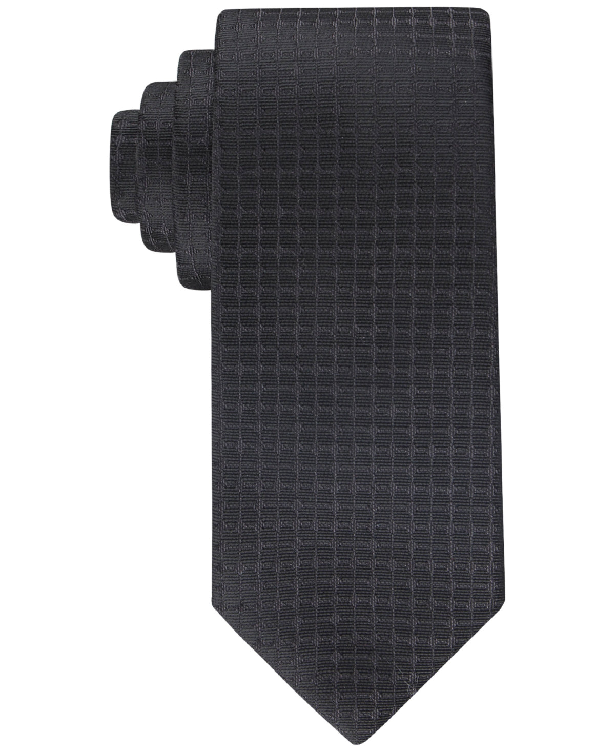 Calvin Klein Mens Interconnected Medallion Neck Tie Black