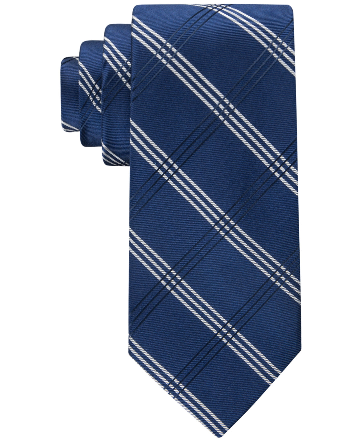 Tommy Hilfiger Mens Regular fit Tie Necktie One Size Blue Striped Grid