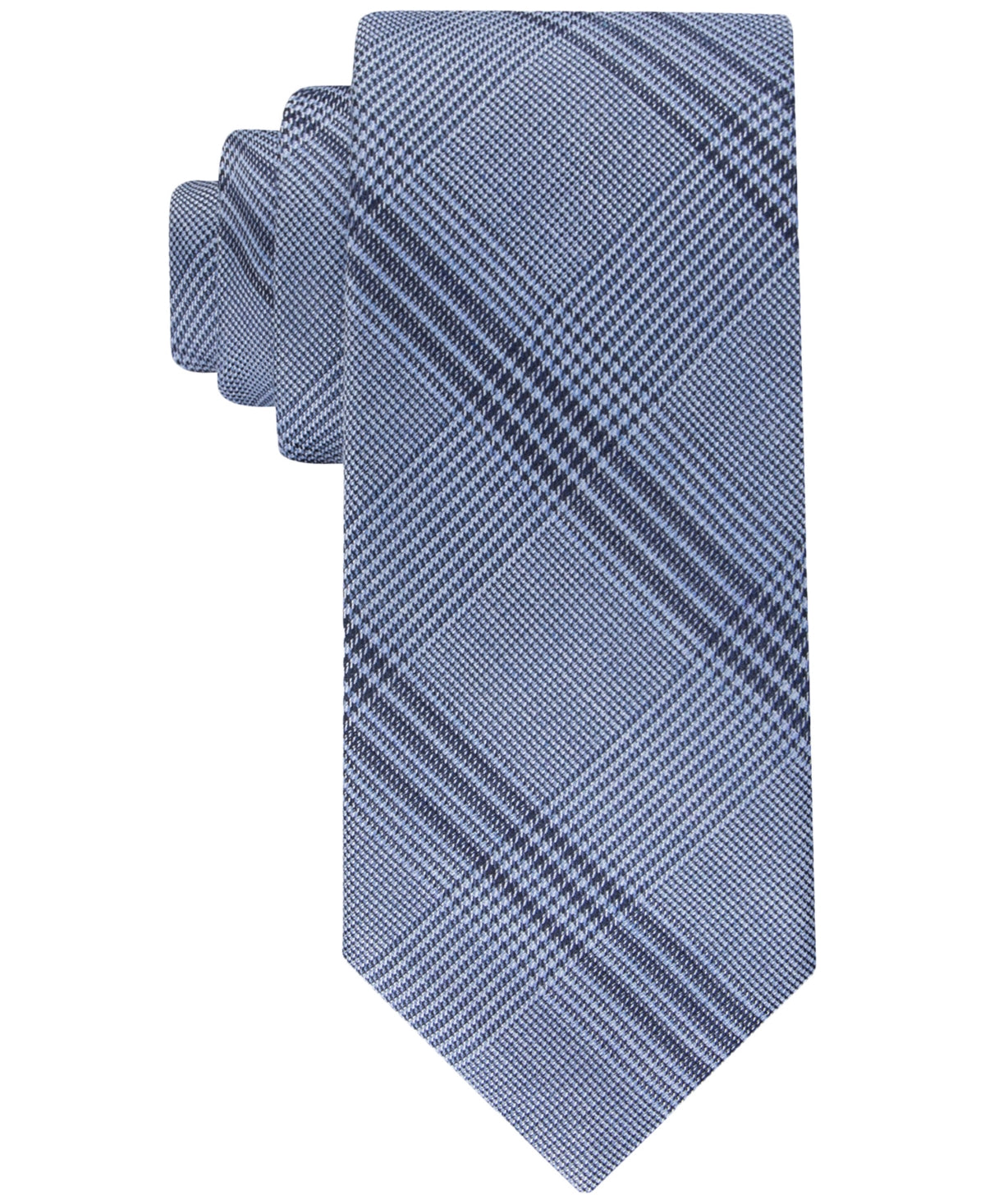 Calvin Klein Mens Regular fit Tie Necktie One Size Glen Blue Plaid