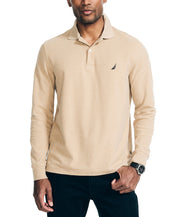 Nautica Mens Classic fit Long Sleeve Polo Shirt XXL Beige