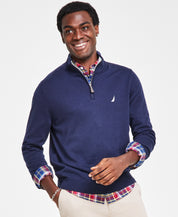 Nautica Mens Quarter Zip Pullover Sweater Navy Seas Blue XXL