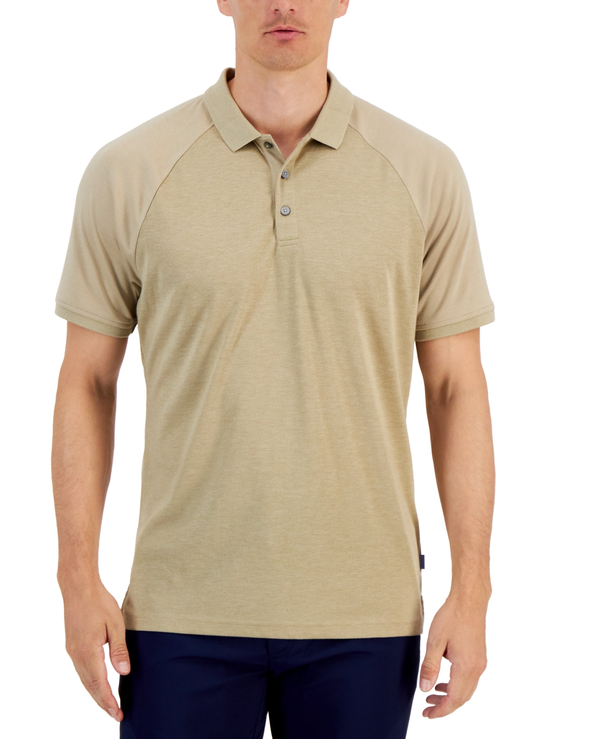 Alfani Men's AlfaTech Short Sleeve Polo Shirt Twill Brown XL