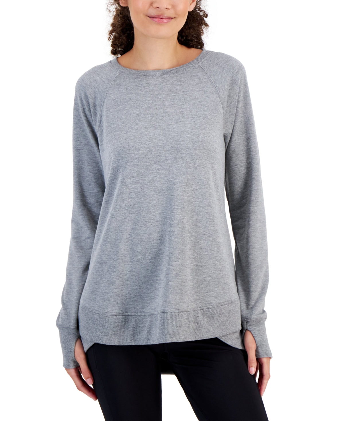 ID Ideology Women Regular fit Long Sleeve Crewneck Sweater XXL Grey Solid