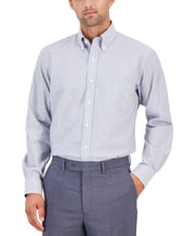 Club Room Mens Regular fit Dress Shirt XXL 18 in 34-35 Blue Striped
