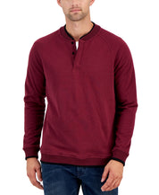 Alfani Mens Regular fit Long Sleeve Quarter zip Sweater Small Collared Red
