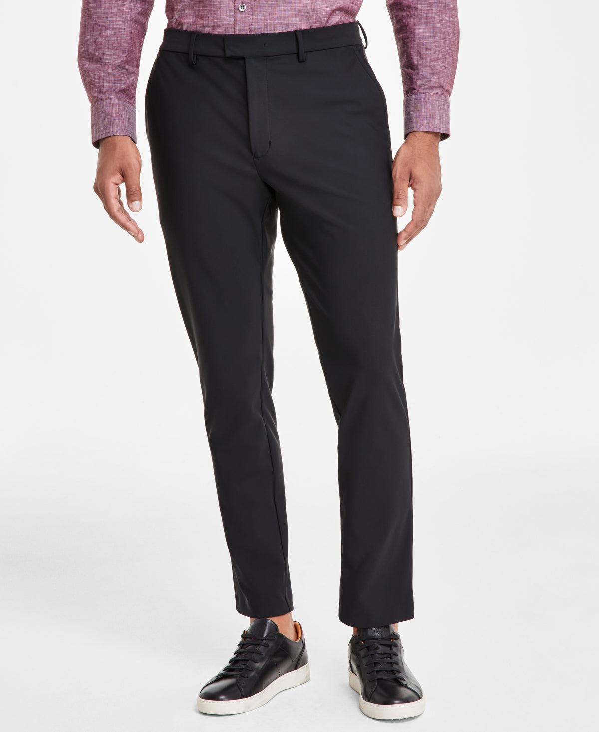 Alfani Men's Alfatech Classic Fit Ponte Knit Suit Dress Pants Black 36 x 32