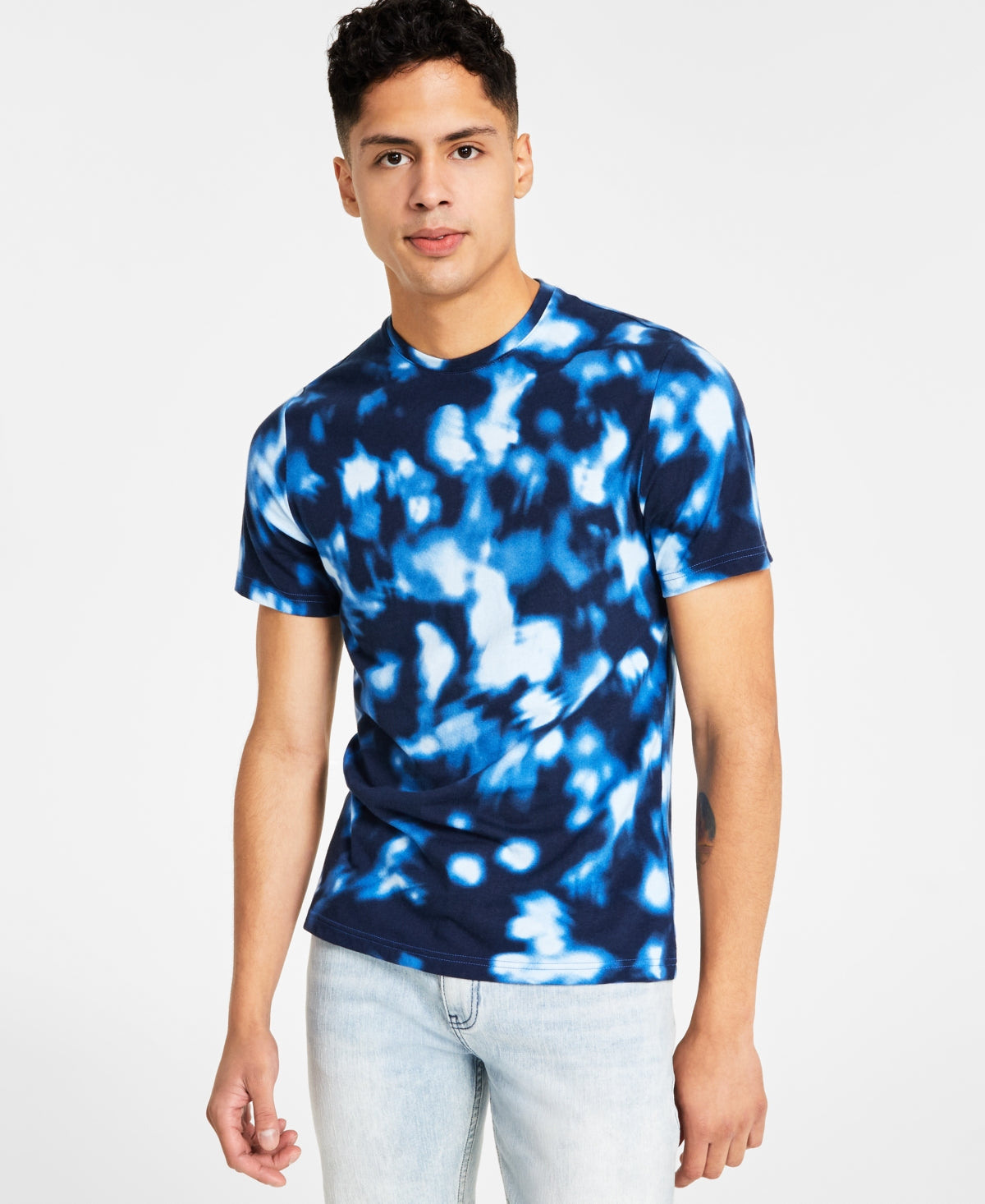 I.N.C. International Concepts Men's Ethereal Wash T Shirt Galaxy Blue XS