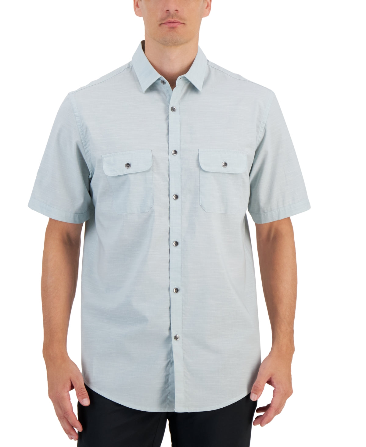 Alfani Men's Warren Button Down Shirt Cloud Blue Small