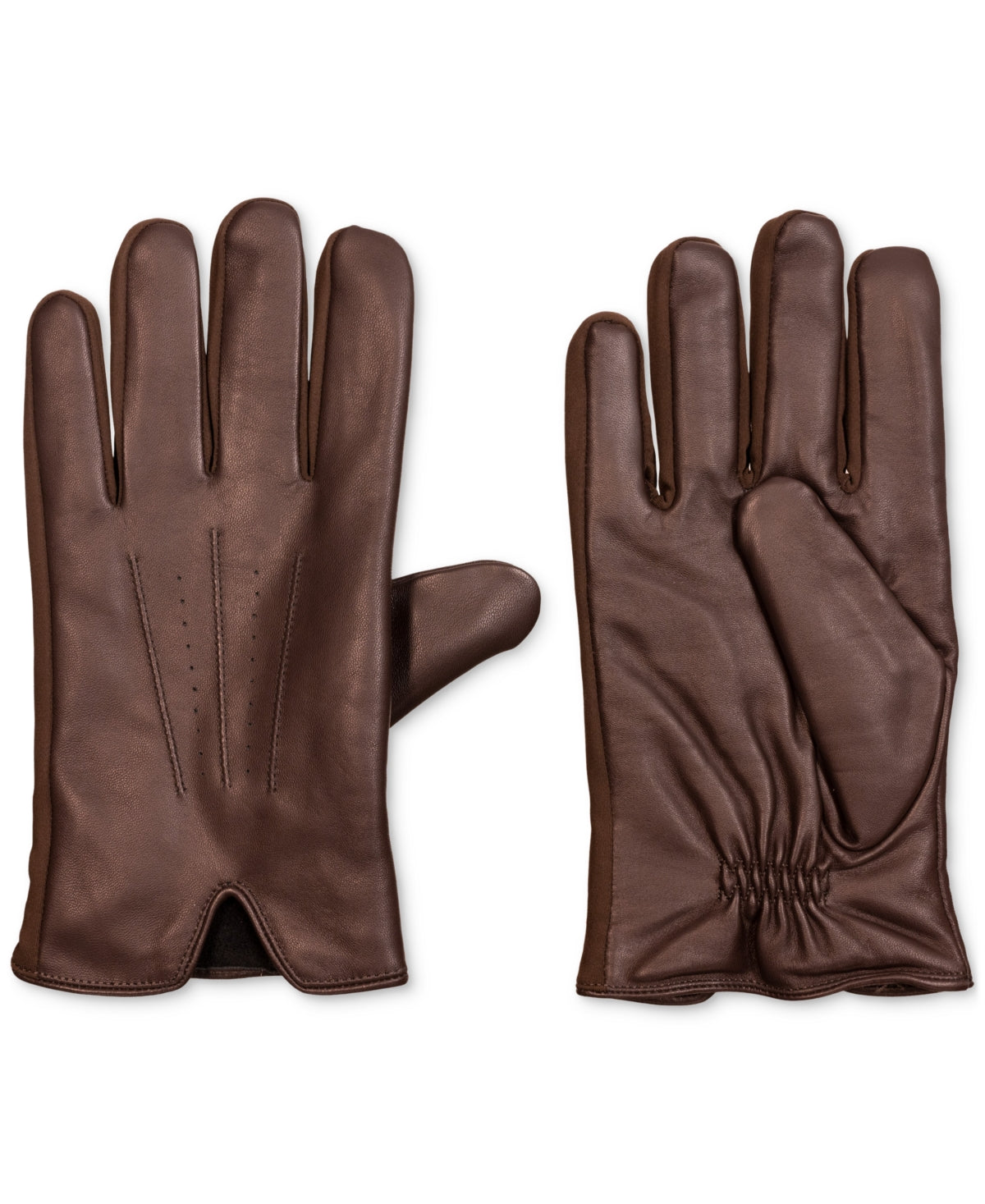Isotoner Signature Men's Touchscreen Stretch Gloves with Watch Vent Medium Brown