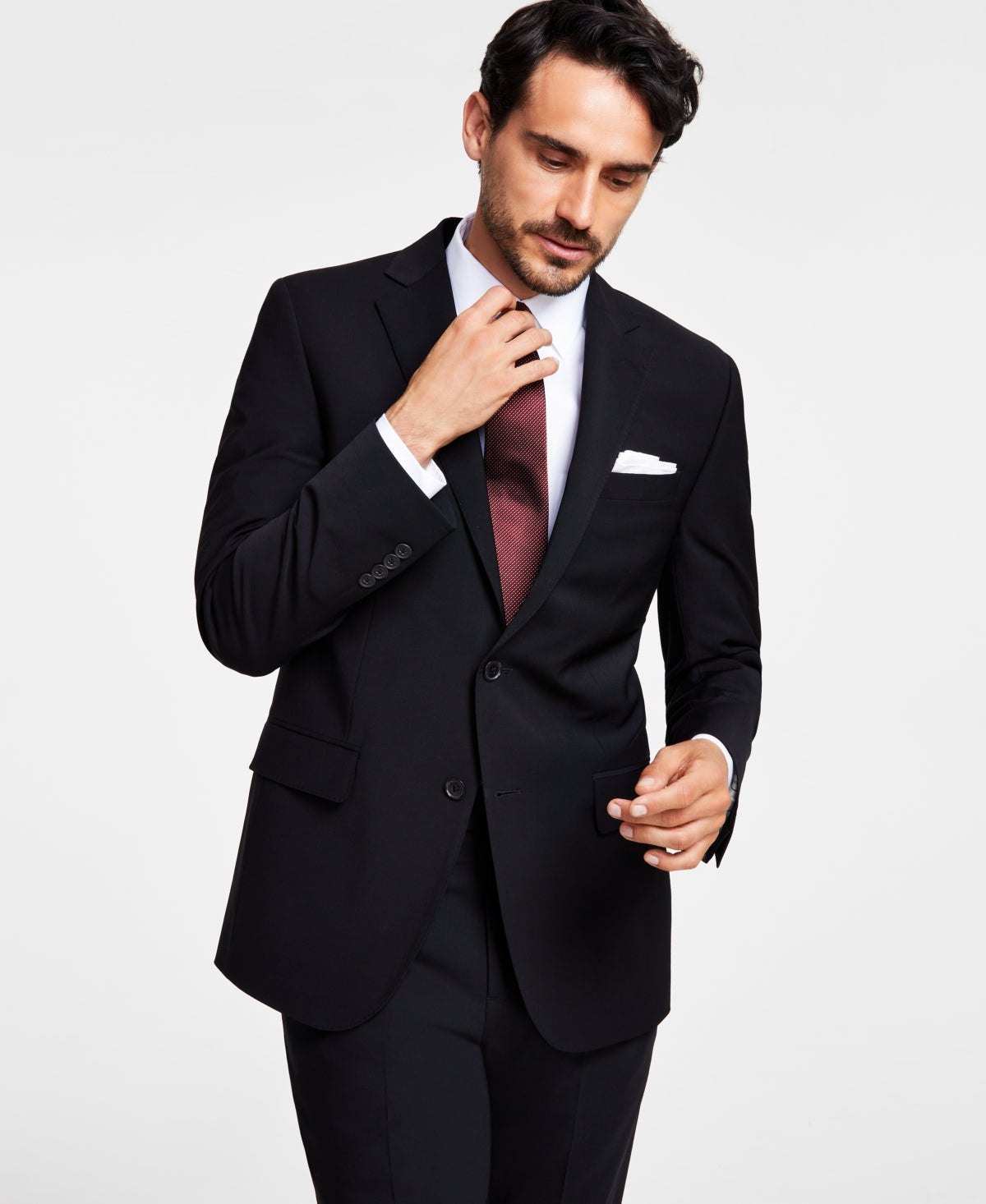 Brooks Brothers Mens Classic fit Sport Coat Blazer 48 L Black Solid Stretch