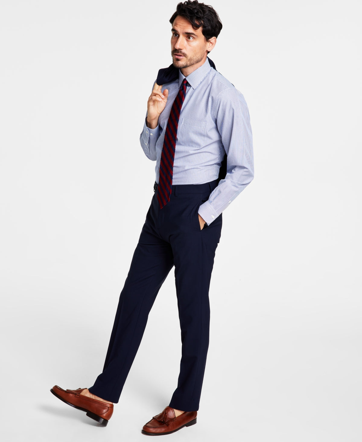 Brooks Brothers Mens Classic fit Dress Pants 34 / 32 Navy Blue Solid