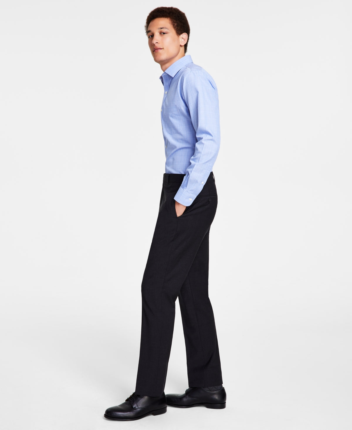 Brooks Brothers Mens Classic fit Dress Pants 38 / 30 Grey Solid Stretch