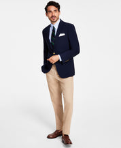 Brooks Brothers Mens Classic fit Sport Coat Blazer 44 R Navy Blue Solid Stretch