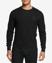 Tommy Hilfiger Mens Waffle Knit Long Sleeve Thermal Shirt Black Medium