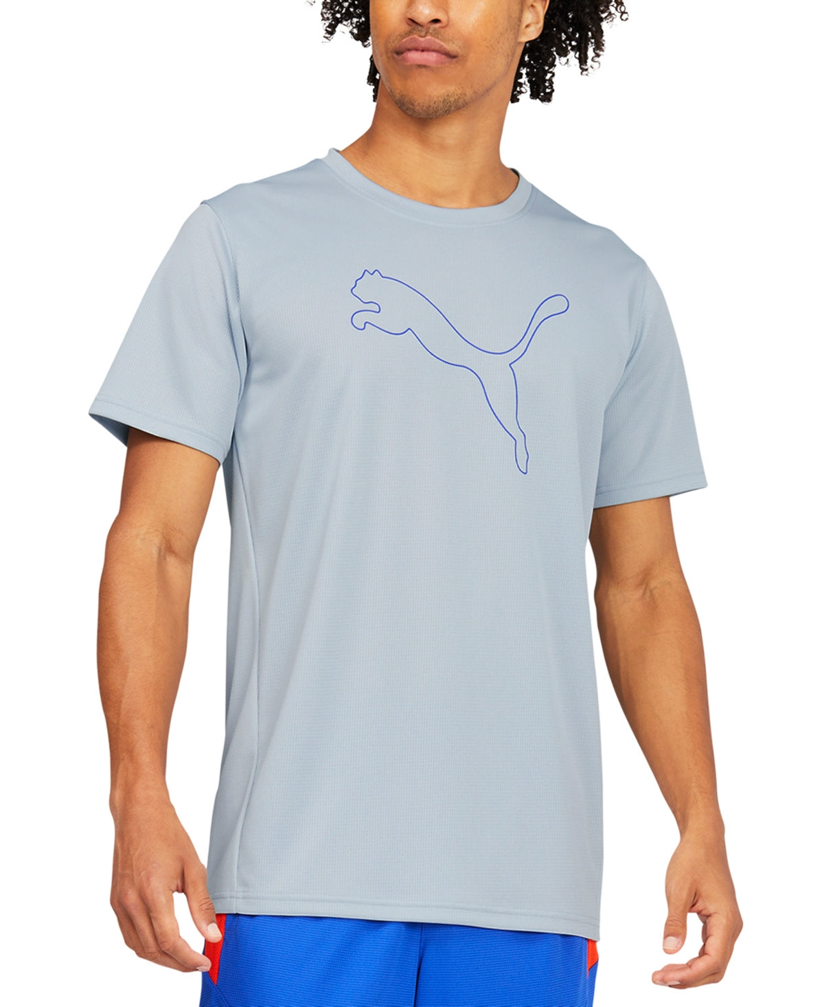 Puma Men's Performance Moisture Wicking Cat Short Sleeve T Shirt Grey 2XL