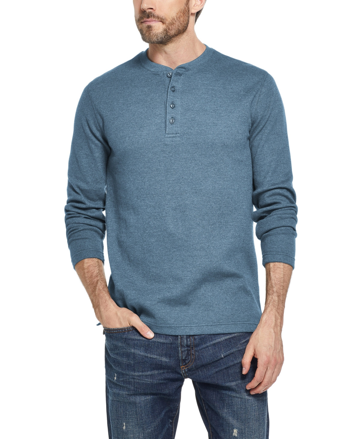 Weatherproof Vintage Mens Long Sleeve Henley T Shirt Spring Lake Large