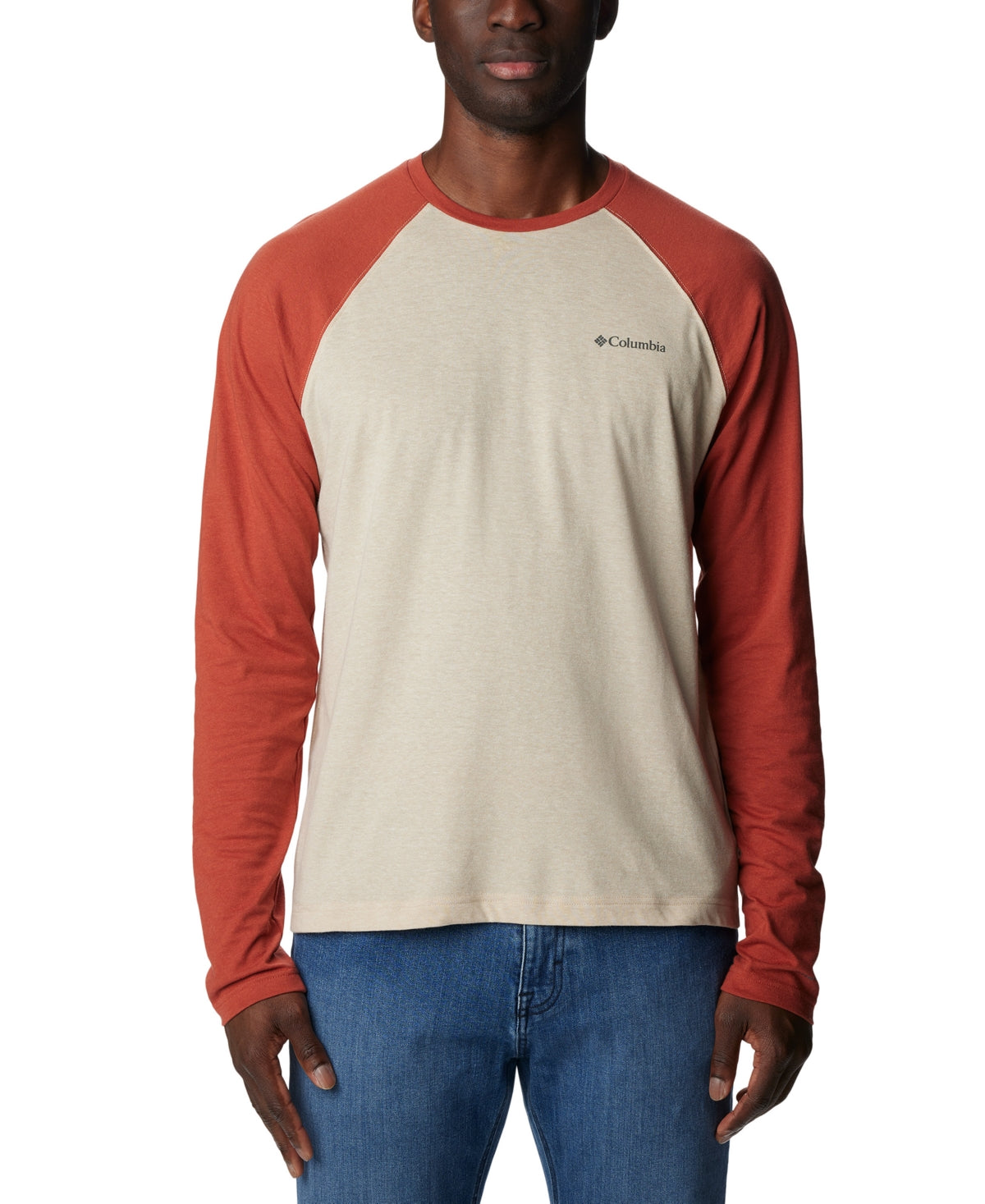 Columbia Mens Thistletown Hills Raglan Sleeve T Shirt Warp Red XL