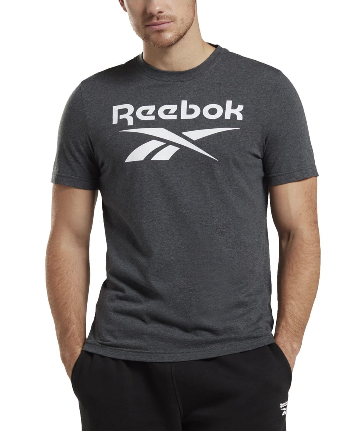 Reebok Mens Regular fit Short Sleeve Graphic T-Shirt Shirt Medium Grey Solid