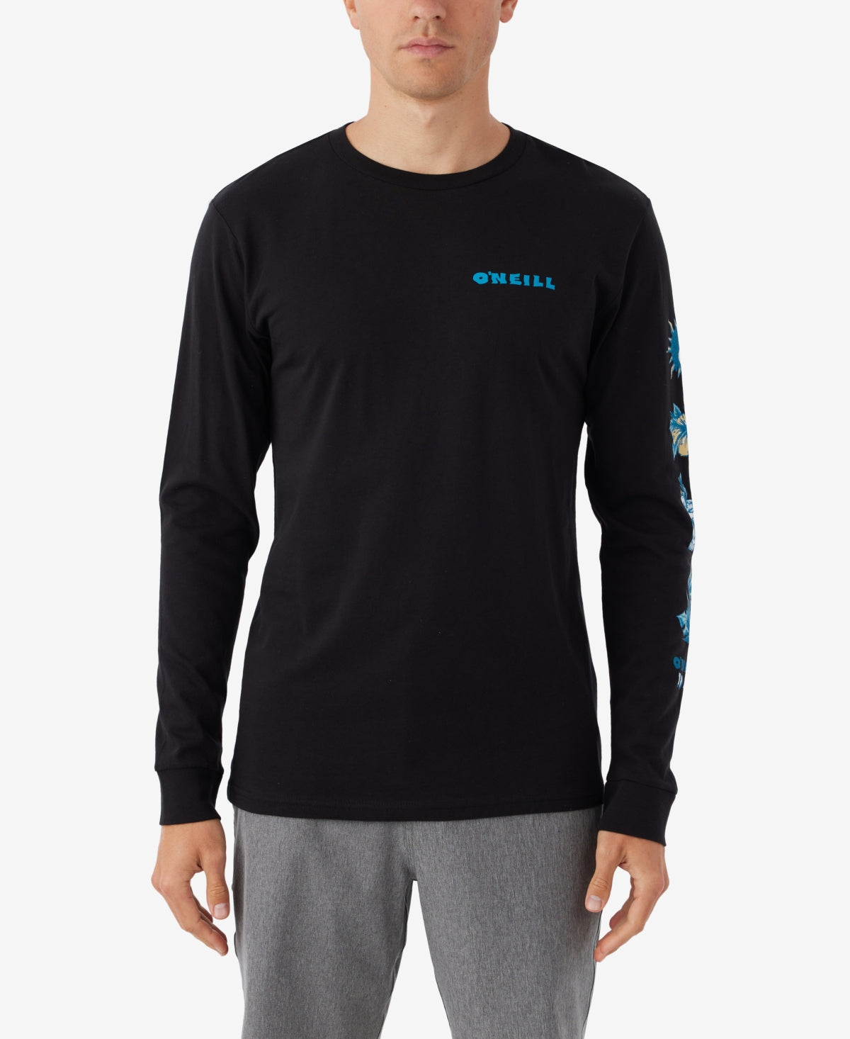 O'Neill Men's Elementals Long Sleeve Crewneck T Shirt Black Large