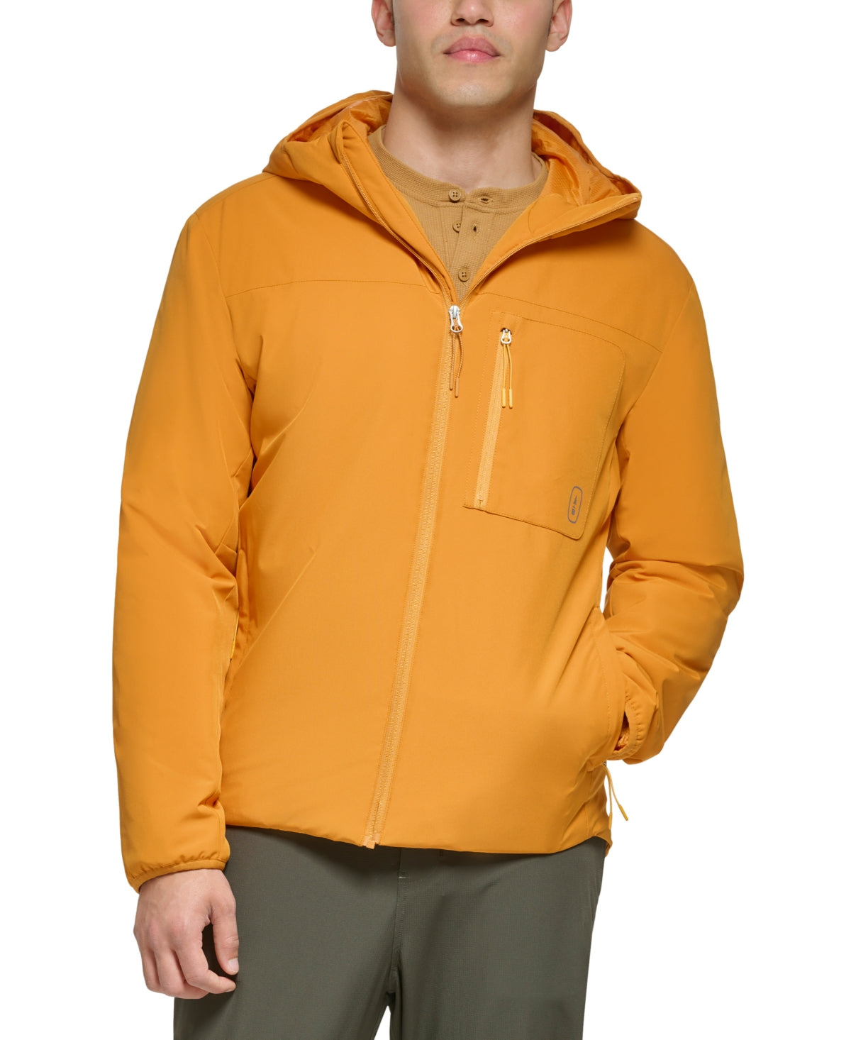 BASS OUTDOOR Men's Full Zip Coat Hooded Jacket Desert Sun Orange XXL