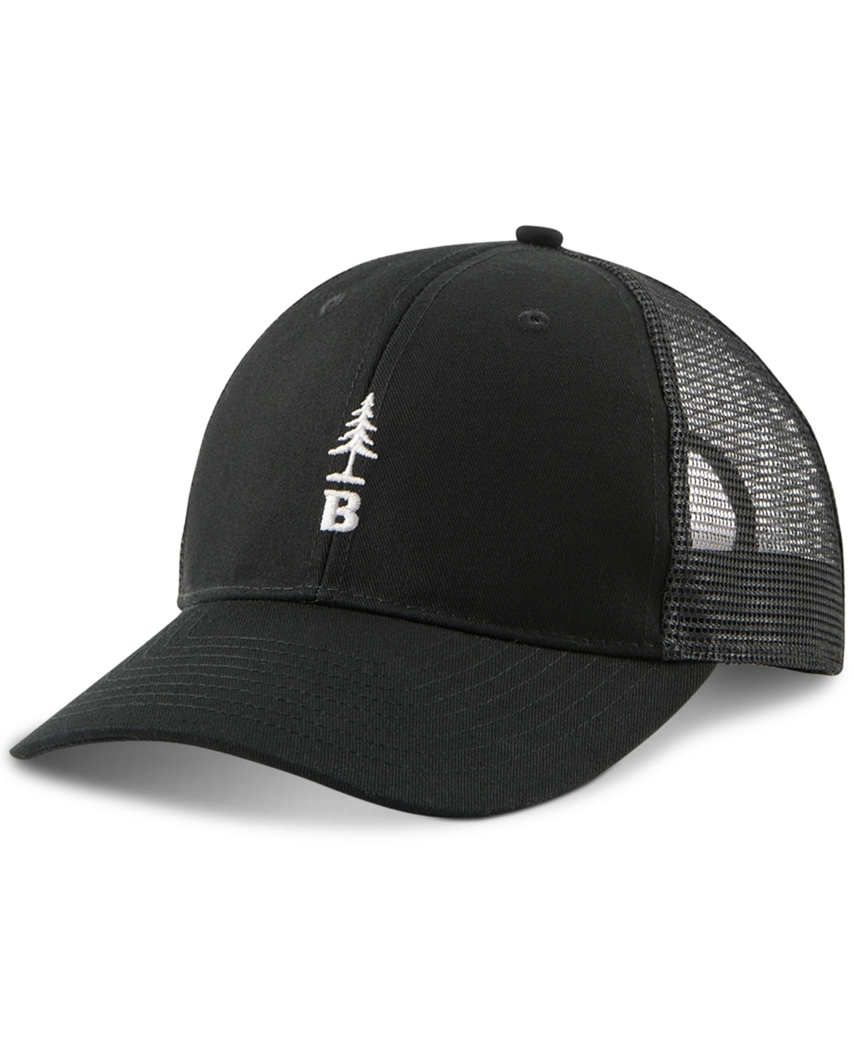 Bass Outdoor Men's B Tree Trucker Hat Black