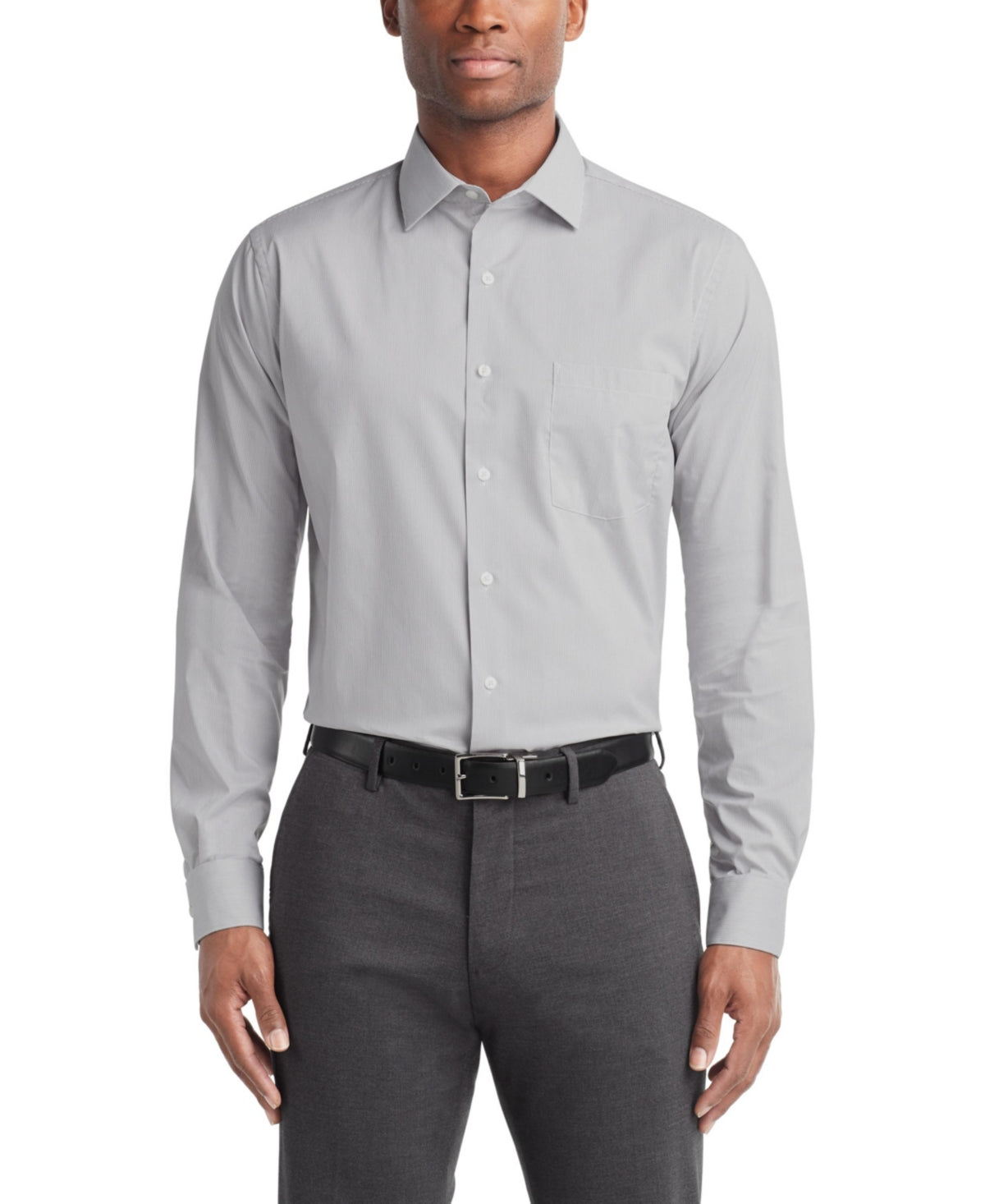 Van Heusen Men's Regular-Fit Stain Shield Dress Shirt 15 15.5 34 / 35 Grey