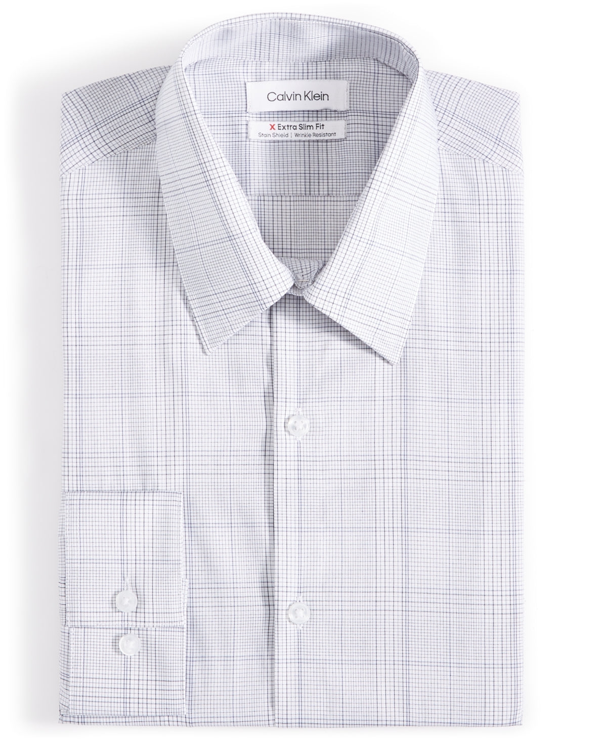 Calvin Klein Men's Extreme Slim Fit Stretch Button Down Dress Shirt Blue Medium