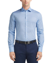 Tommy Hilfiger Mens Slim fit Dress Shirt XL 17.5 in 32-33 Light Blue Check
