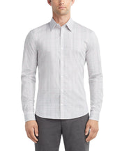 Calvin Klein Men Slim fit Dress Shirt Large 16.5 in 36-37 Blue Plaid