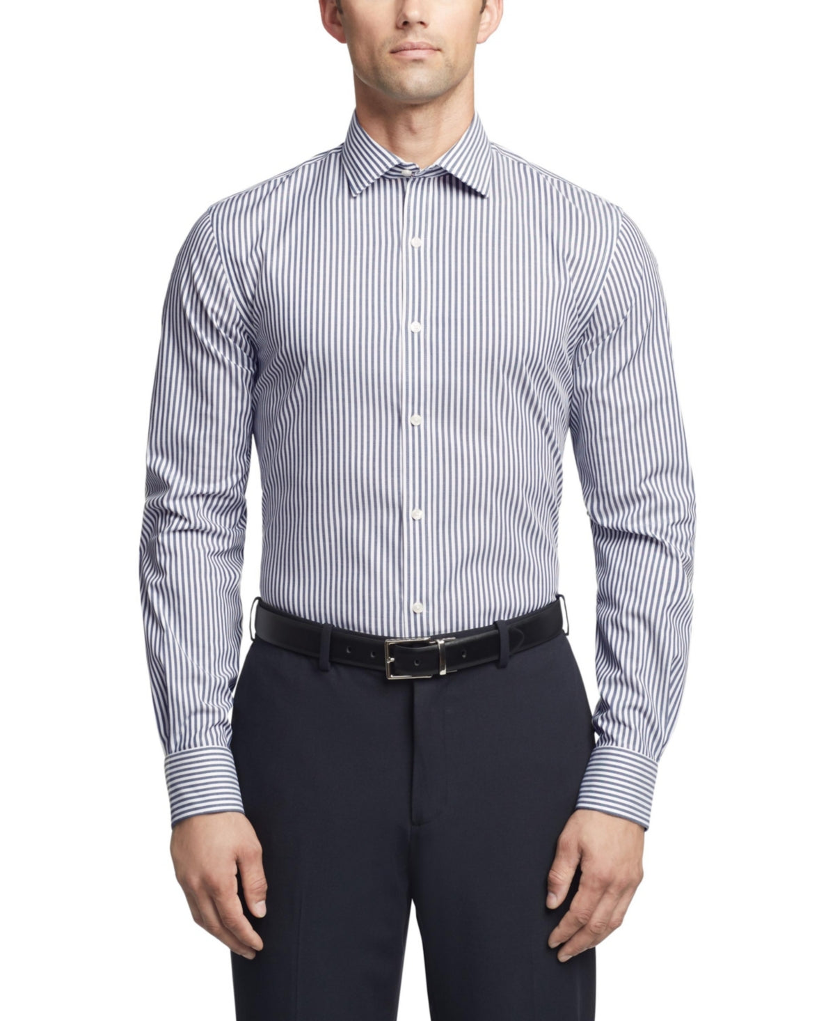 Tommy Hilfiger Men Slim fit Dress Shirt Small 14.5 in 32-33 Blue Striped