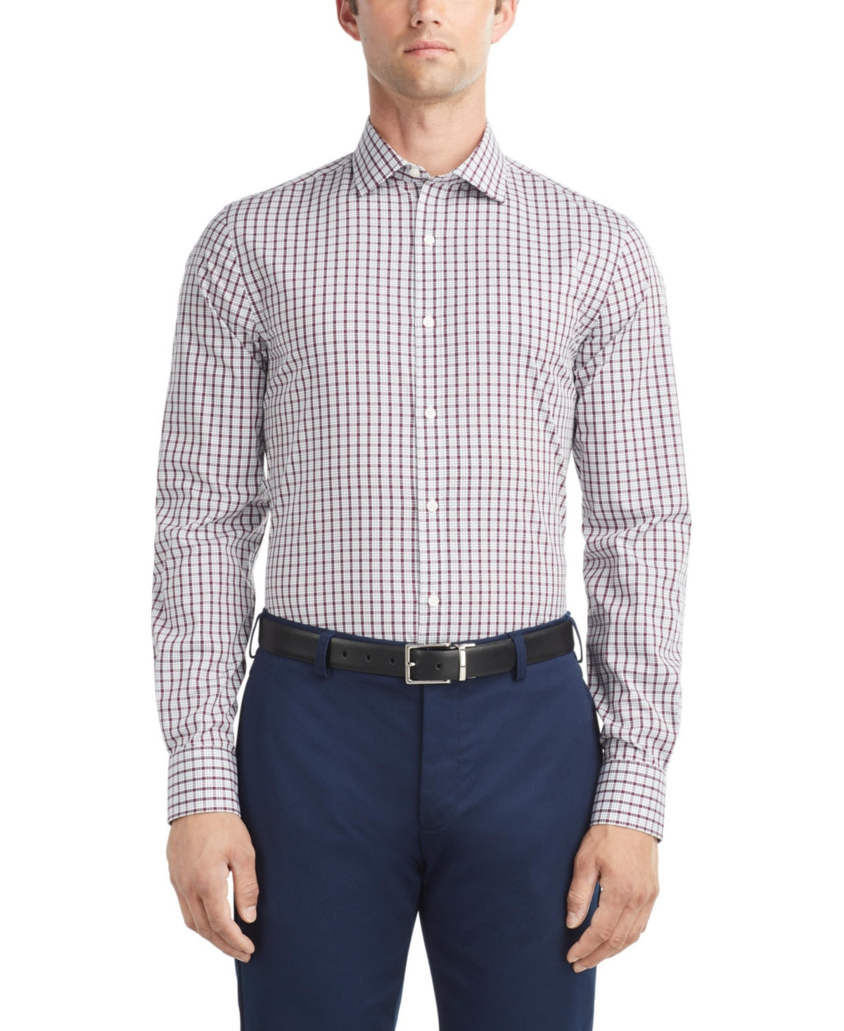 Tommy Hilfiger Men Slim fit Dress Shirt Large 16 in 34-35 Blue Plaid
