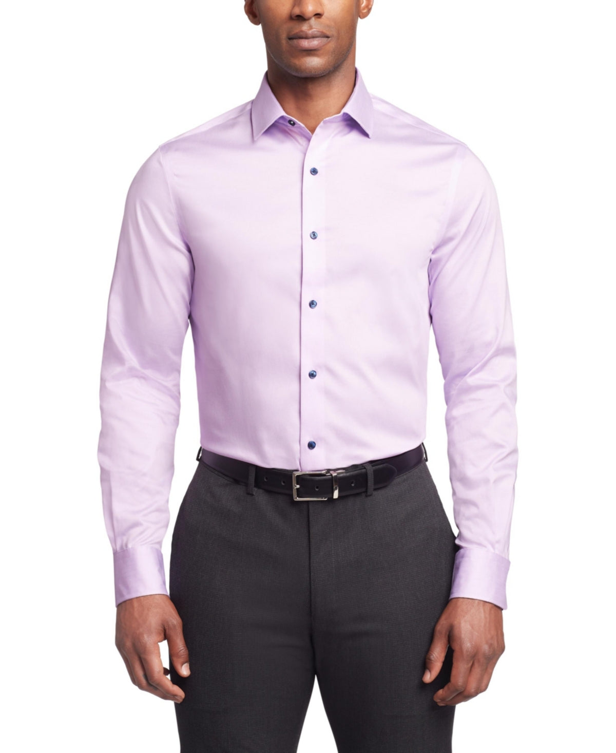 Tommy Hilfiger Men Regular fit Dress Shirt Medium 15 in 34-35 Purple Solid