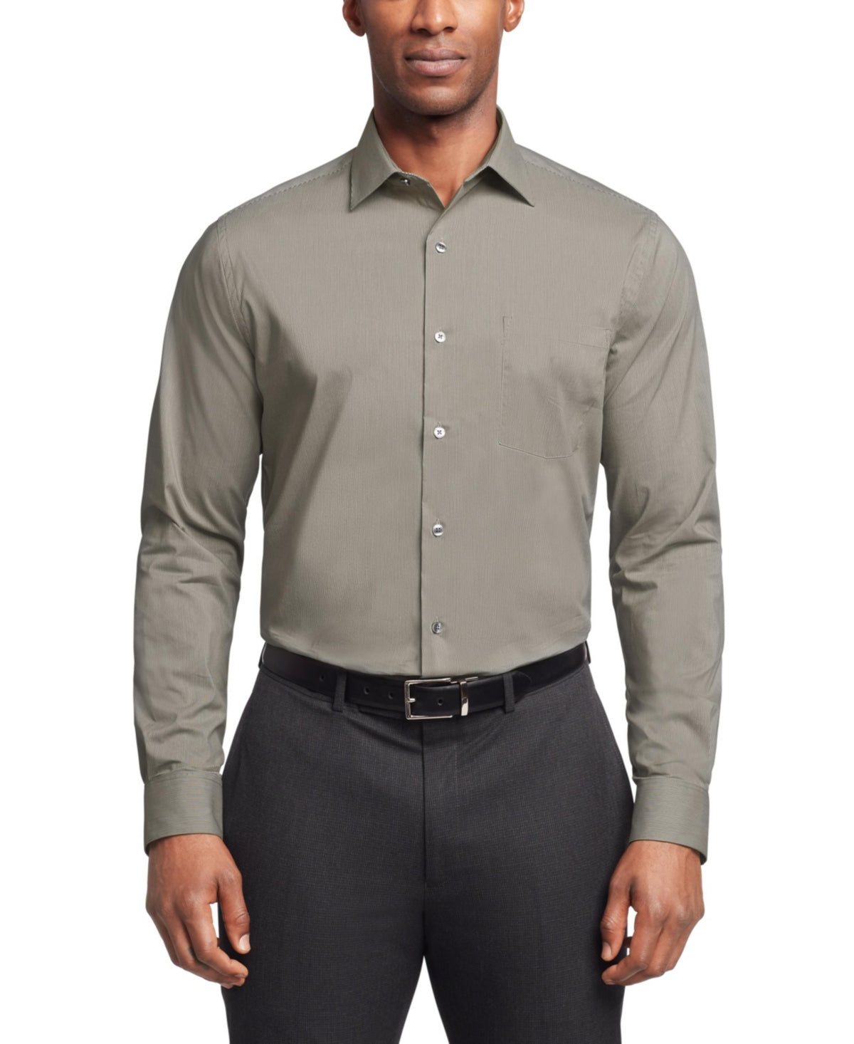 Van Heusen Mens Regular fit Dress Shirt Large 16-16.5 32-33 Green