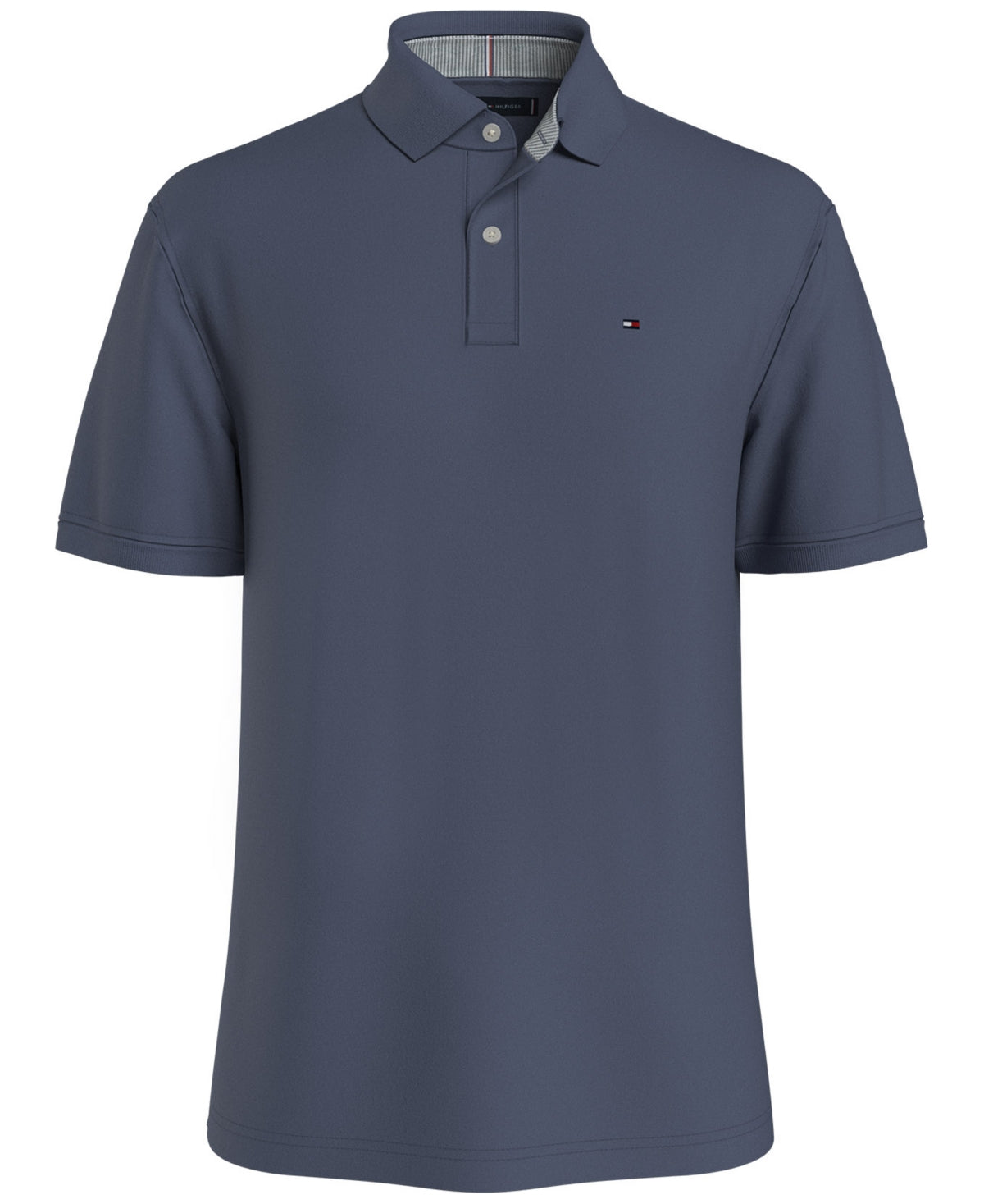 Tommy Hilfiger Mens Cotton Short Sleeve Polo Shirt Faded Indigo Blue Medium