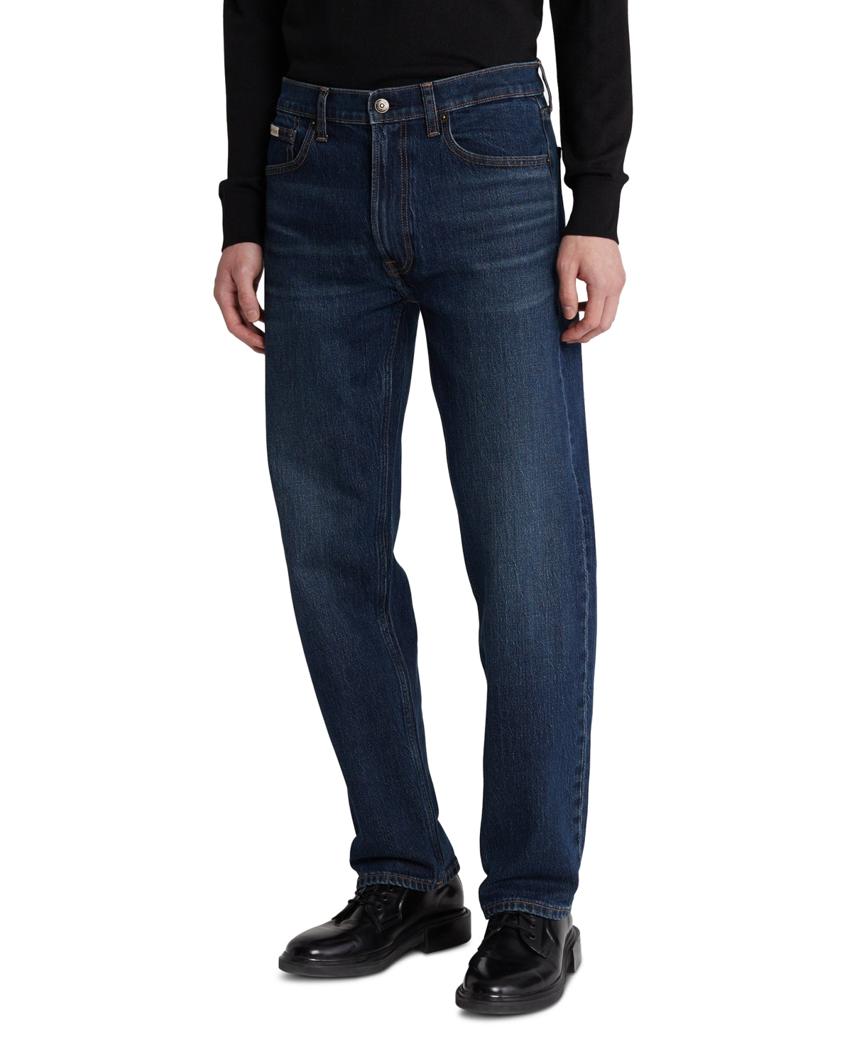 Calvin Klein Men's Standard Straight Fit Stretch Jeans Feldman Blue 34 x 32