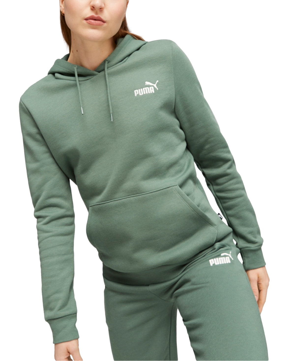 Puma Women Regular fit Hoodie Sweatshirt XS Green Solid
