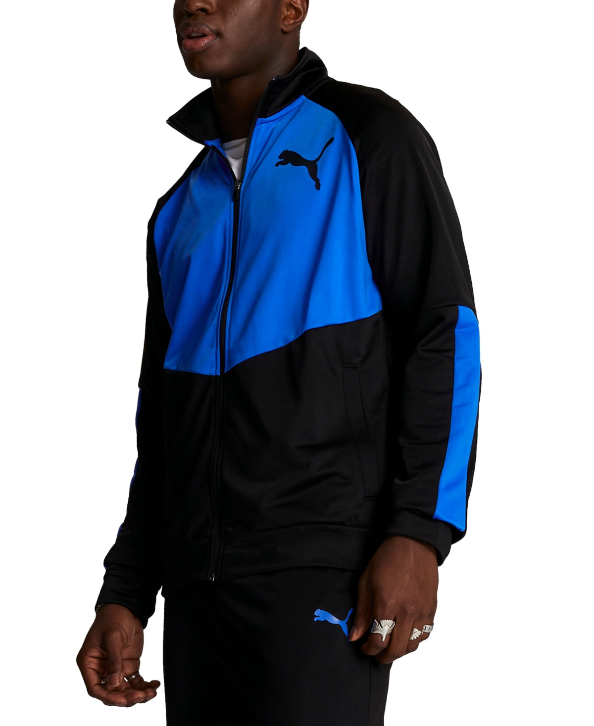 PUMA Mens Contrast Jacket 2.0 Coat Small Black Blue