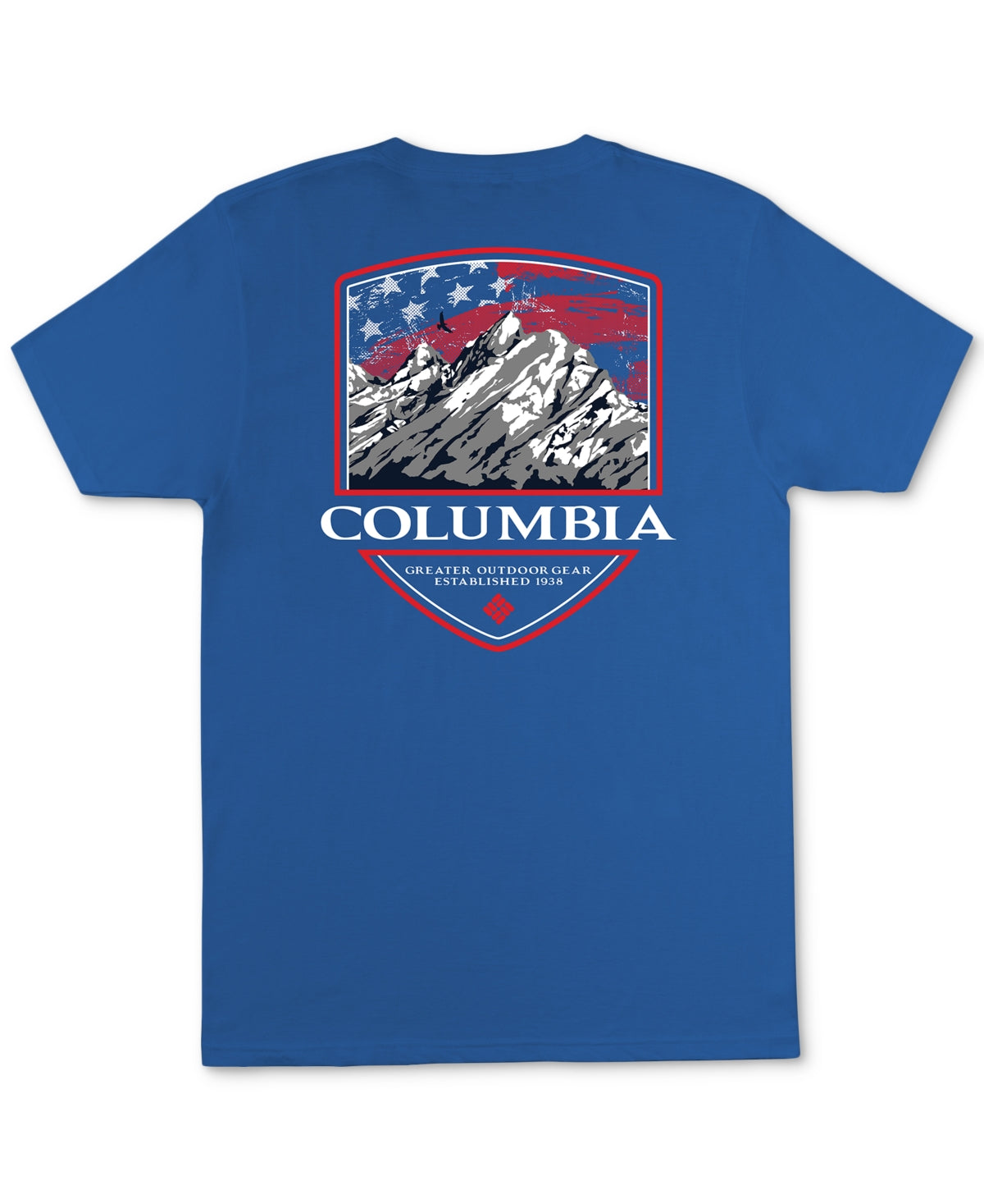 Columbia Mens Mayo Regular Fit Logo Graphic Short Sleeve T Shirt Blue Large