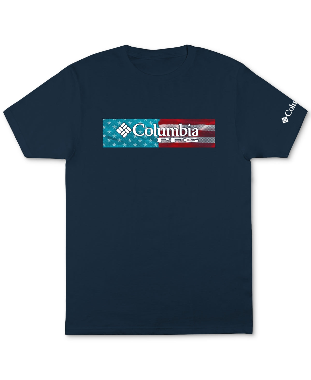 Columbia Mens Stater PFG Regular Fit Logo Short Sleeve T Shirt Navy Large