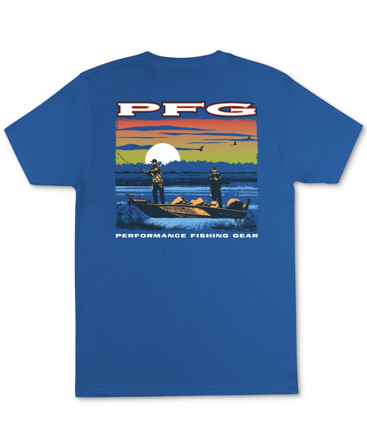 Columbia Mens Grepor PFG Regular Fit Logo Graphic T Shirt Vivid Blue Mdium