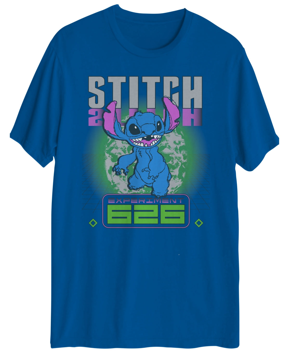 Hybrid Mens Stitch Short Sleeve Crewneck T Shirt  Blue 2XL