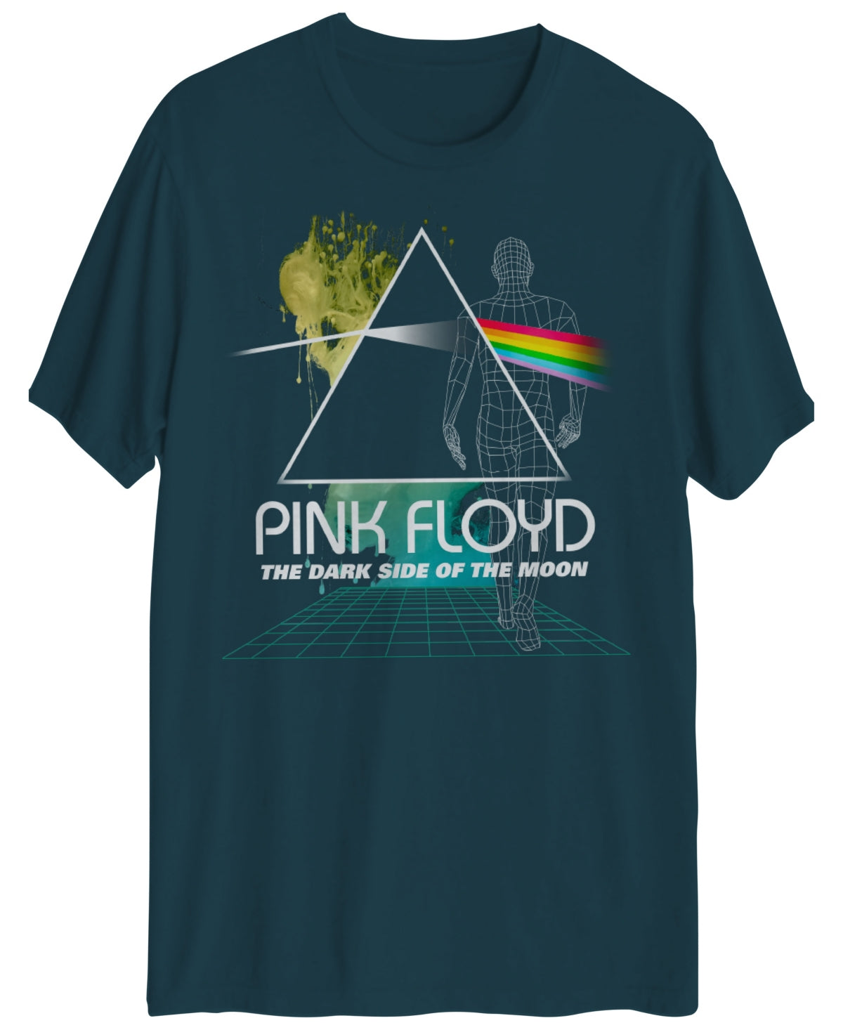 Hybrid Mens Pink Floyd Short Sleeve T Shirt  Evergreen Green Small