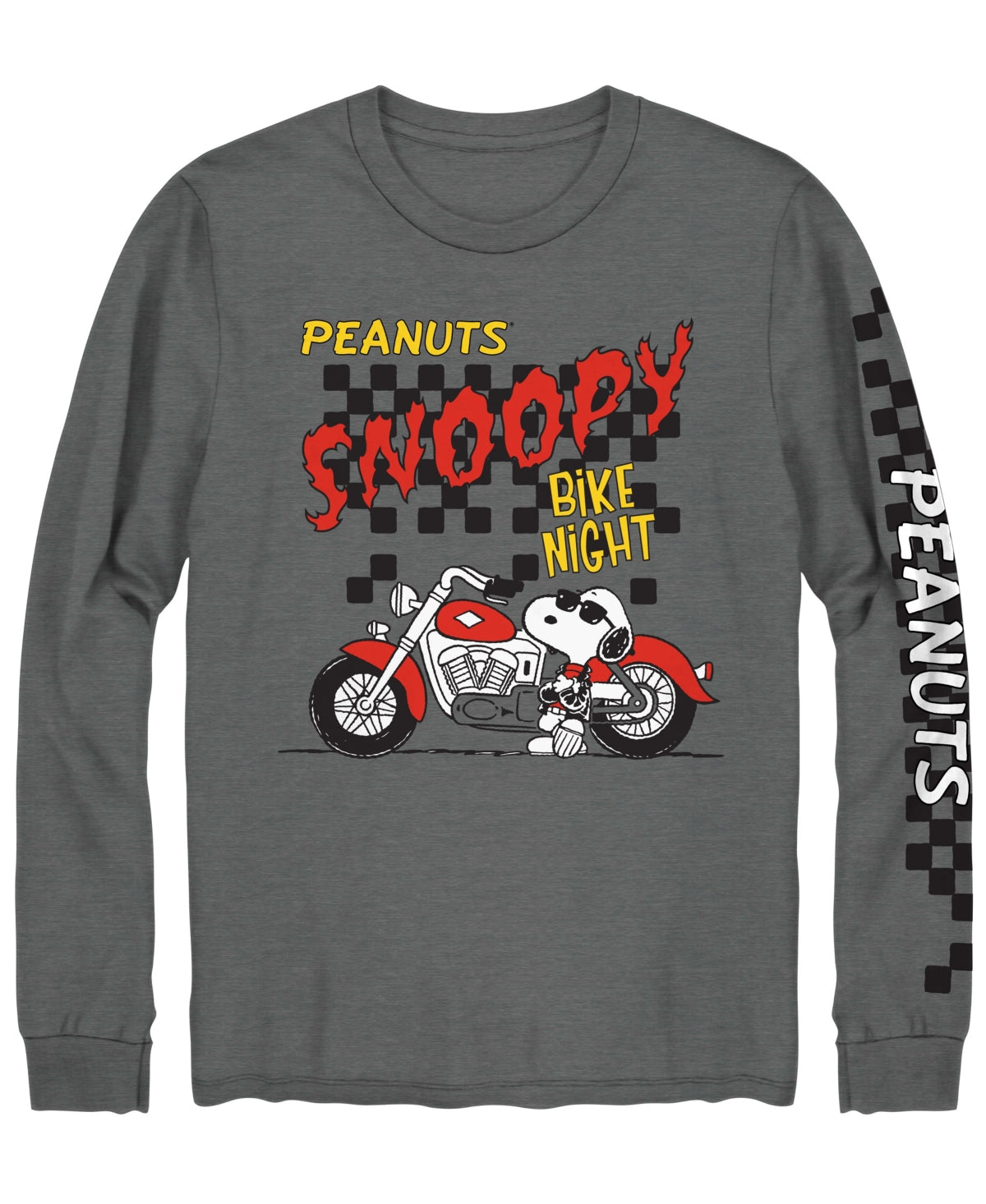 Hybrid Mens Regular fit Long Sleeve Graphic T-Shirt Shirt Large Grey Solid