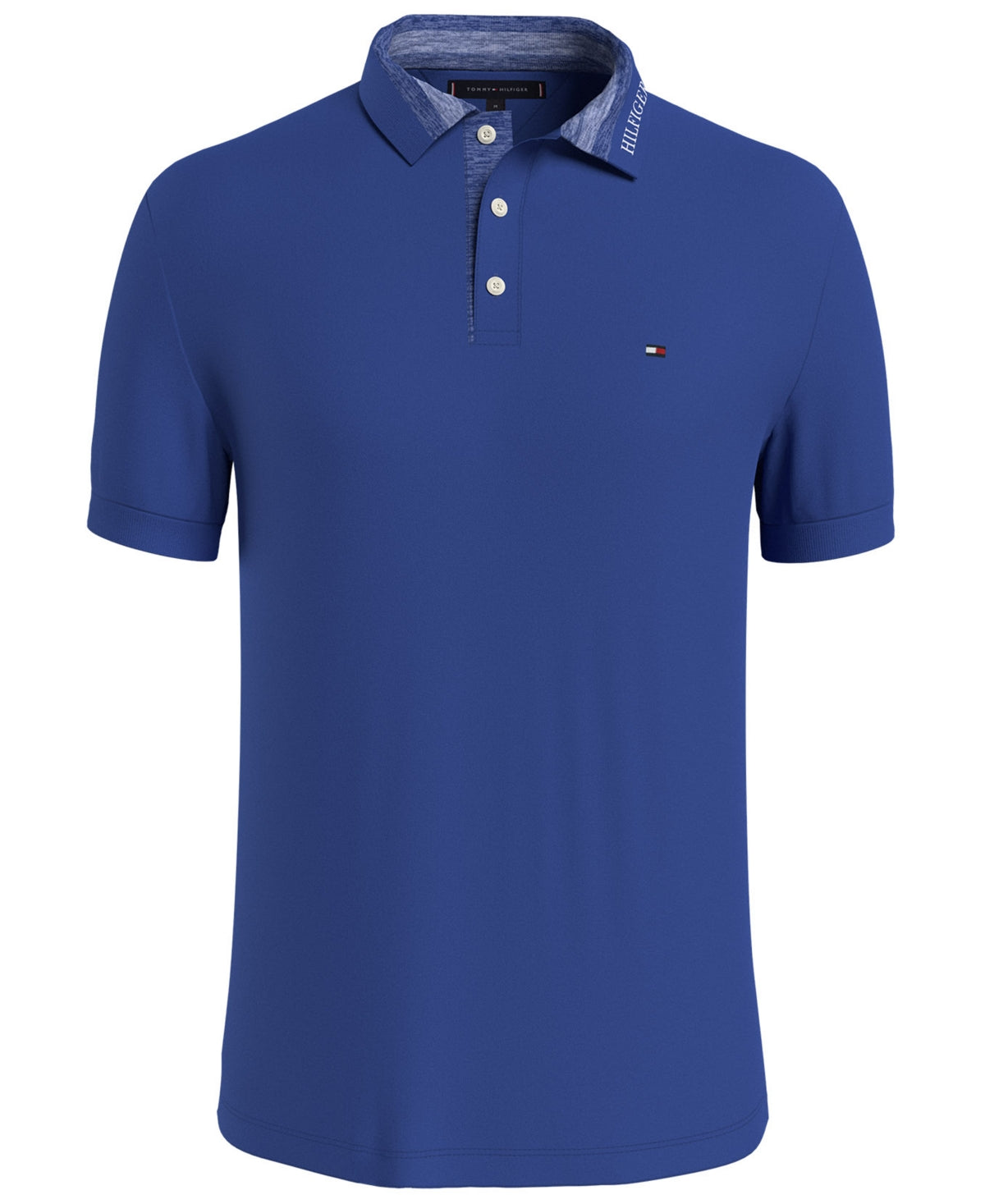 Tommy Hilfiger Men's Slim Fit Collar Detail Logo Polo Shirt Ultra Blue Medium