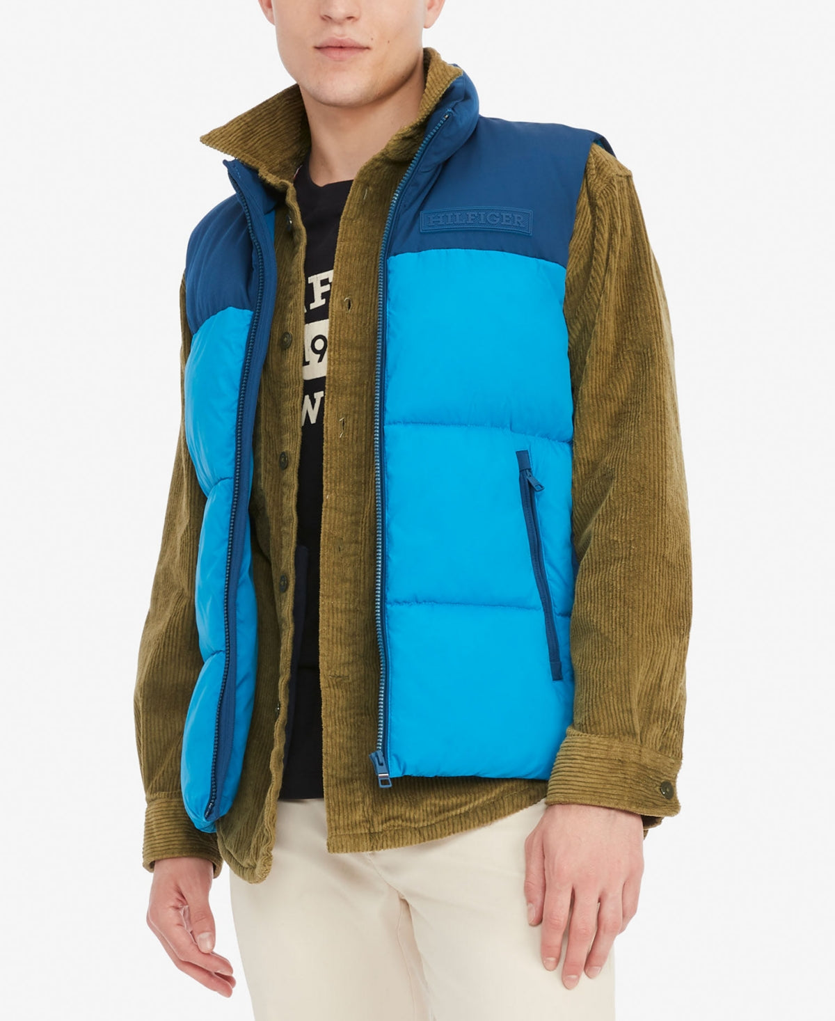 Tommy Hilfiger Men Classic fit Puffer Jacket Vest Medium Blue