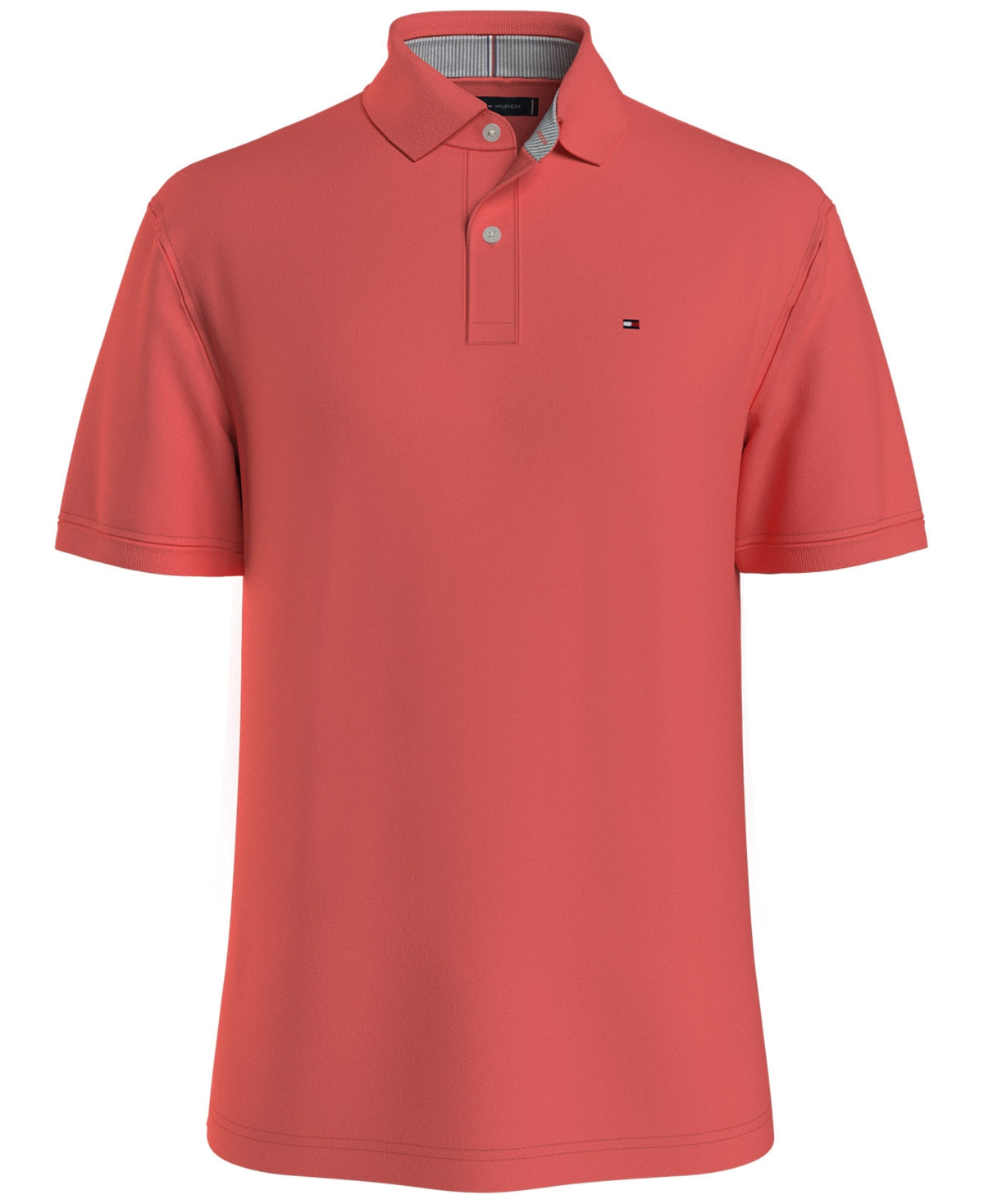 Tommy Hilfiger Mens Cotton Short Sleeve Polo Shirt Lush Coral XL