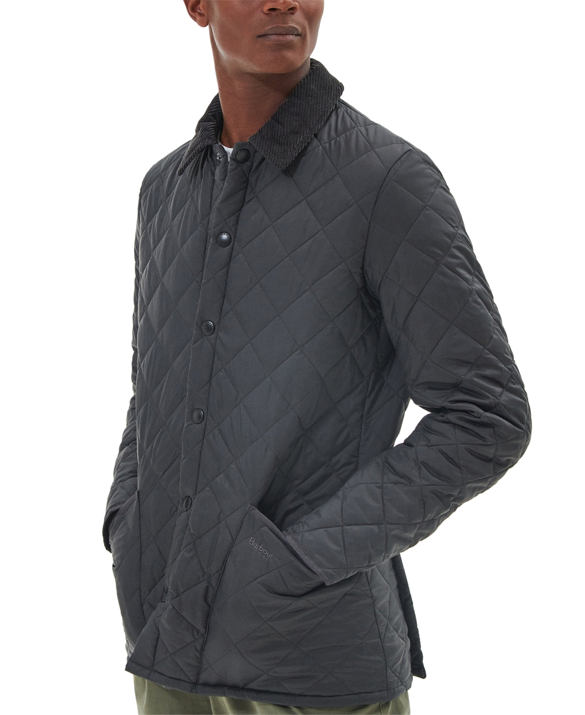 Barbour Mens Regular fit Quilted Coat Large Grey Solid