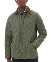Barbour Mens Regular fit Quilted Coat Large Green Solid