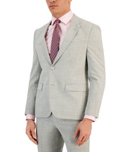 Hugo Boss Men's Modern-Fit Check-Print Superflex Suit Jacket Grey 38S